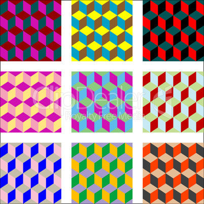 nine different versions of psychedelic patterns