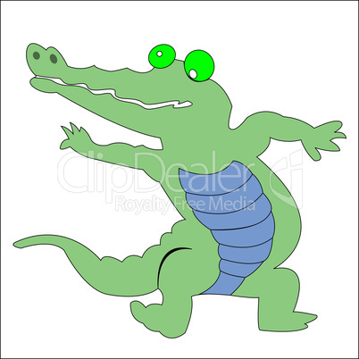 happy green crocodile