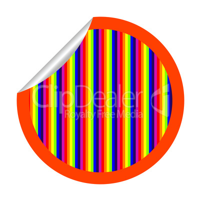 rainbow stripes sticker isolated on white