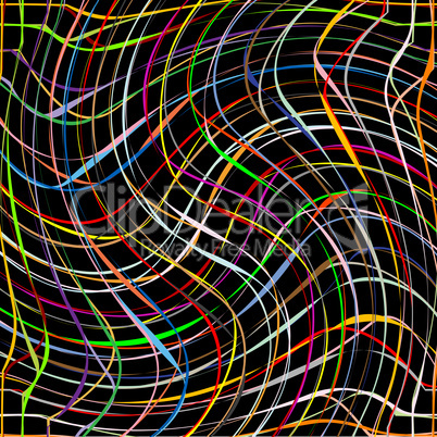 fresh colored twirl stripes on black background