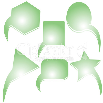 abstract green text bubbles