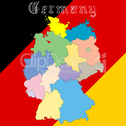 germany map over national colors