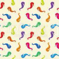 sea horses seamless pattern