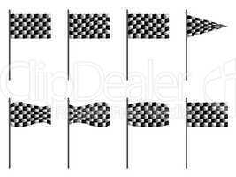 checkered 3d flags