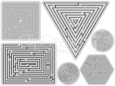 mazes collection against white