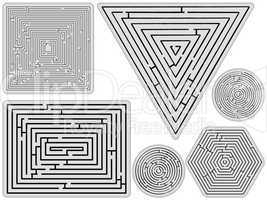 mazes collection against white