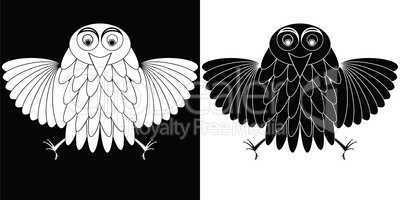 stylized owl cartoon