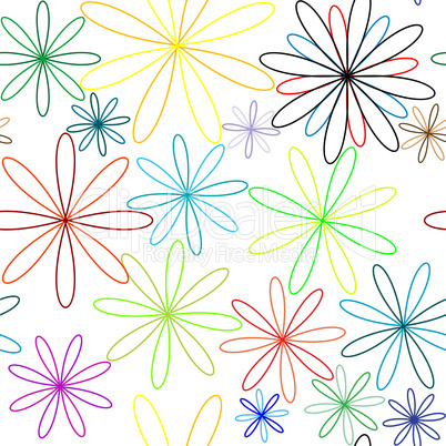 colored flowers seamless pattern