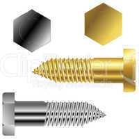 gold and silver screws