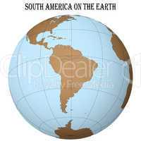 south america on the earth
