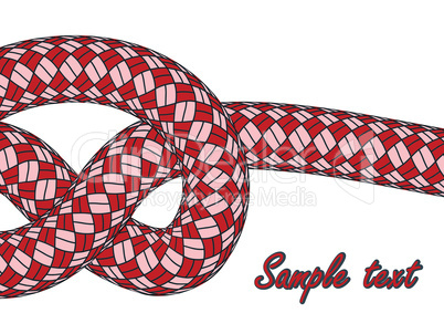 tiled knot on red climbing rope