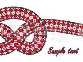 tiled knot on red climbing rope