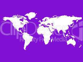 white world map isolated on purple