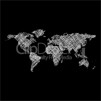 striped white world map
