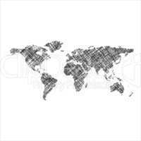 striped black world map