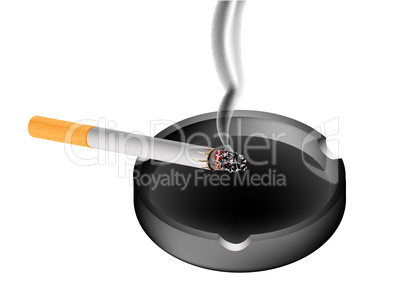 smoky cigarette and ashtray