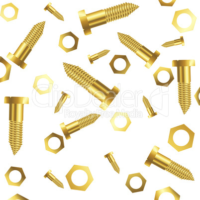 screws and nuts over white background