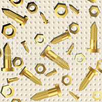 screws and nuts over metallic texture