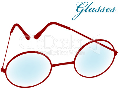round glasses isolated on white