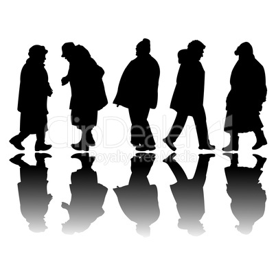 old people black silhouettes