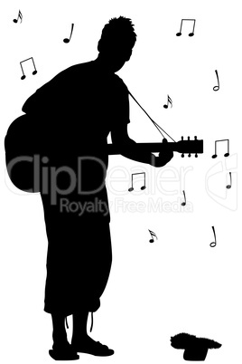 man with guitar silhouette