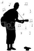 man with guitar silhouette