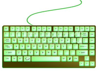 green shiny keyboard