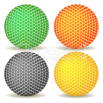 colored balls against white