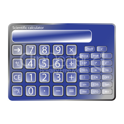 blue calculator against white