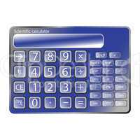 blue calculator against white