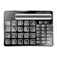 black calculator against white