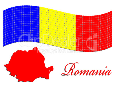 romanian flag and map against white