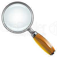 magnifying glass with wooden handle