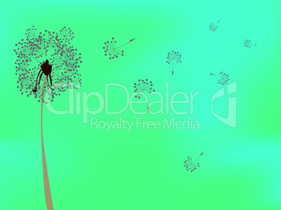 dandelion against green background