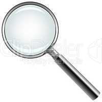 magnifying glass against white