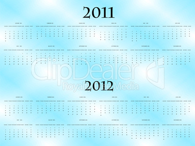 vector calendar for 2011 and 2012