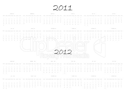 calendar 2011 and 2012