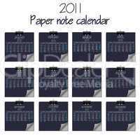 calendar with paper notes 2011