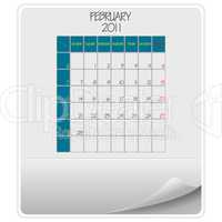 2011 calendar february