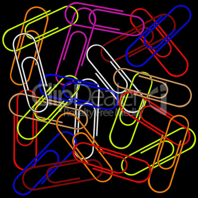 paper clips on black