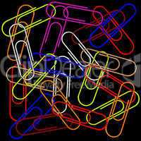 paper clips on black