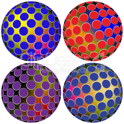 colored spheres against white