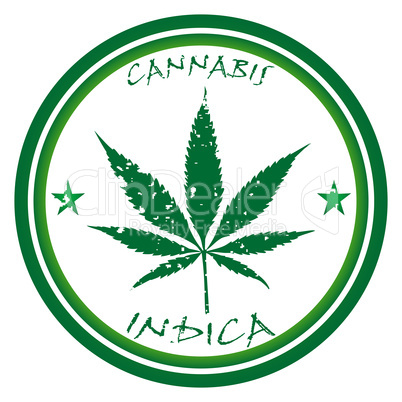 cannabis stamp against white