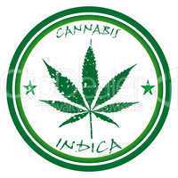 cannabis stamp against white