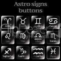 dark astro sign buttons