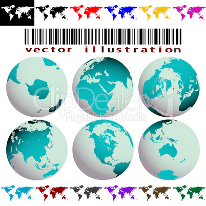 world maps and globes vector