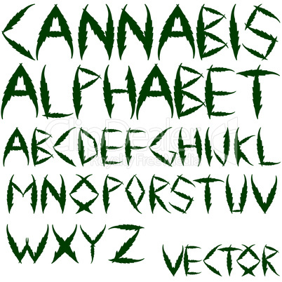 cannabis vector alphabet