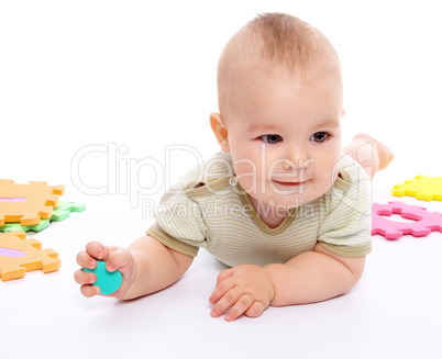 Little boy with alphabet