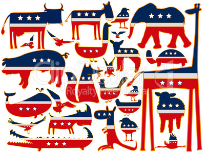 united states stylized animals