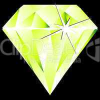 green diamond against black